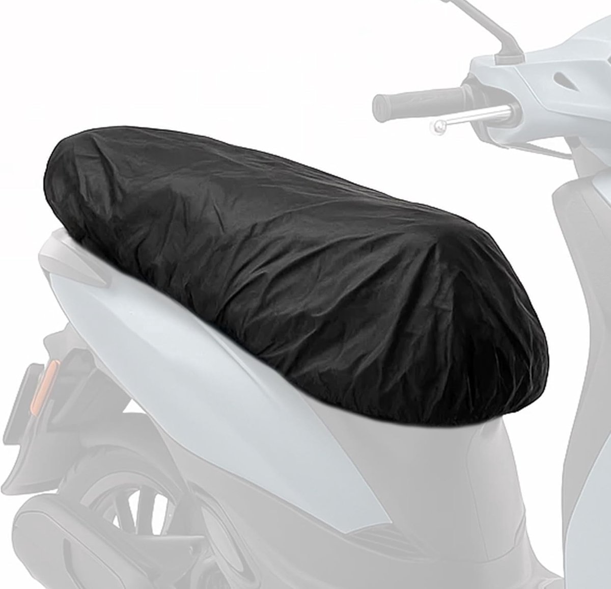 SnelShoppen - Universele Zitting Cover L 86 x 48 cm - Waterdichte Tarpaulin voor Scooter en Motorfiets - Polyester Zwart - Inclusief Opbergzak - Besch