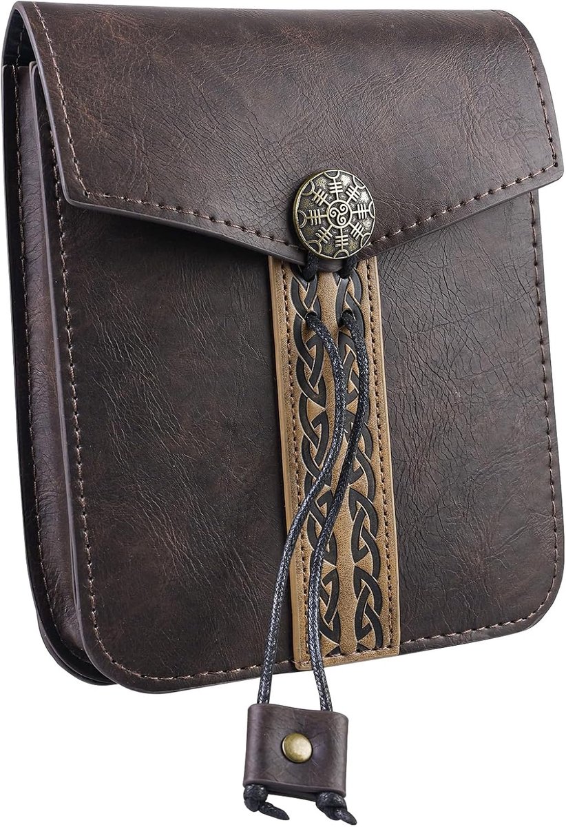 Thijox - Middeleeuwse Vintage Heuptas PU - Draagbare Unisex Viking Heuptas voor Cosplay, Spelfeesten en Rockparty's - Duurzaam en Comfortabel