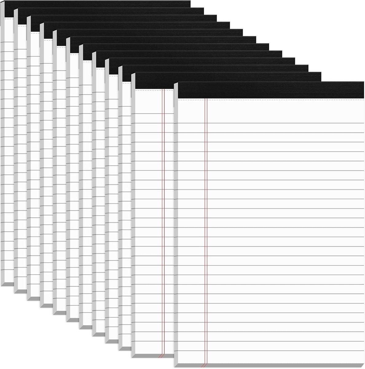 SnelShoppen - 12 Stuks Notepads 5x8 Inch - Kleine Lijnnotitieblokken met 30 Bladen - Perfect voor Werk, School en Notities - Wit Schrijfpapier met Ste