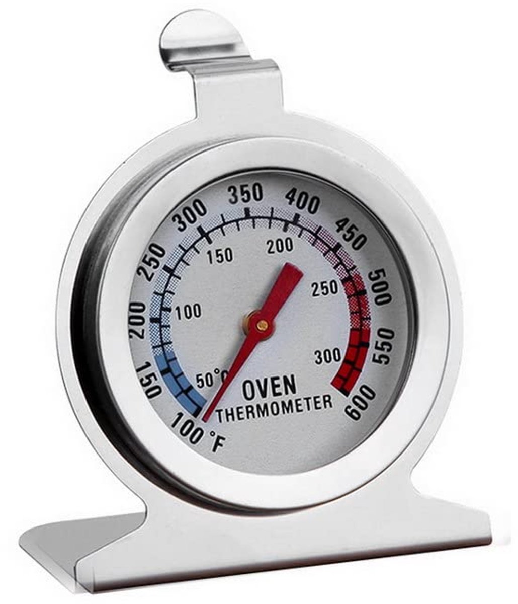 SnelShoppen - Oven Thermometer - RVS Grill Fry Chef Smoker Thermometer voor Koken, BBQ, Bakken - 6x7 cm - Voor Keuken en Buiten
