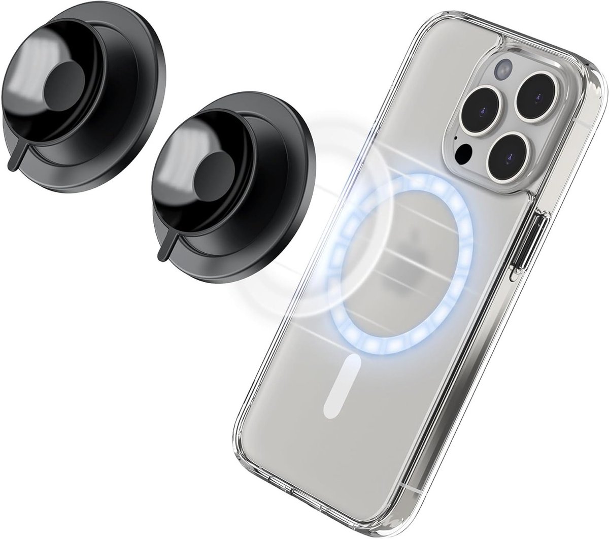 Duurzame Siliconen Telefoonhoes met Zuignap en Magnetische Houder voor iPhone en Alle Smartphones, Ideaal voor Handsfree Gebruik in Badkamer, Gym en Auto
