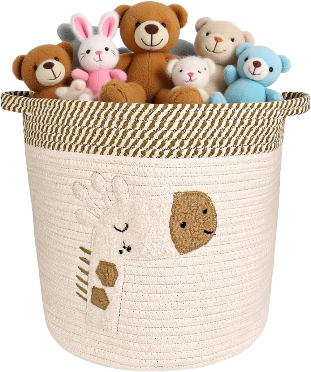 SnelShoppen - Opbergbasket voor Kinderen, Organiser voor Verschoontafel, 30x30 cm, Katoenen Mand met Handvatten, Perfect voor Kinderkamer, Badkamer, C