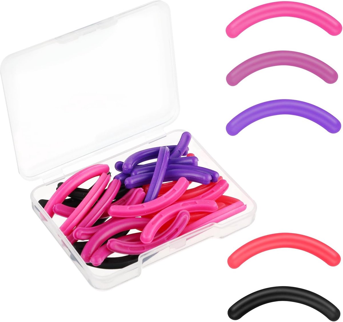SnelShoppen - 30 Stuks Vervangpads voor Wimperkruller, Siliconen Rubber Pads, Zachte Wimperkruller in 5 Kleuren, Perfect voor Thuisgebruik en Feesteli