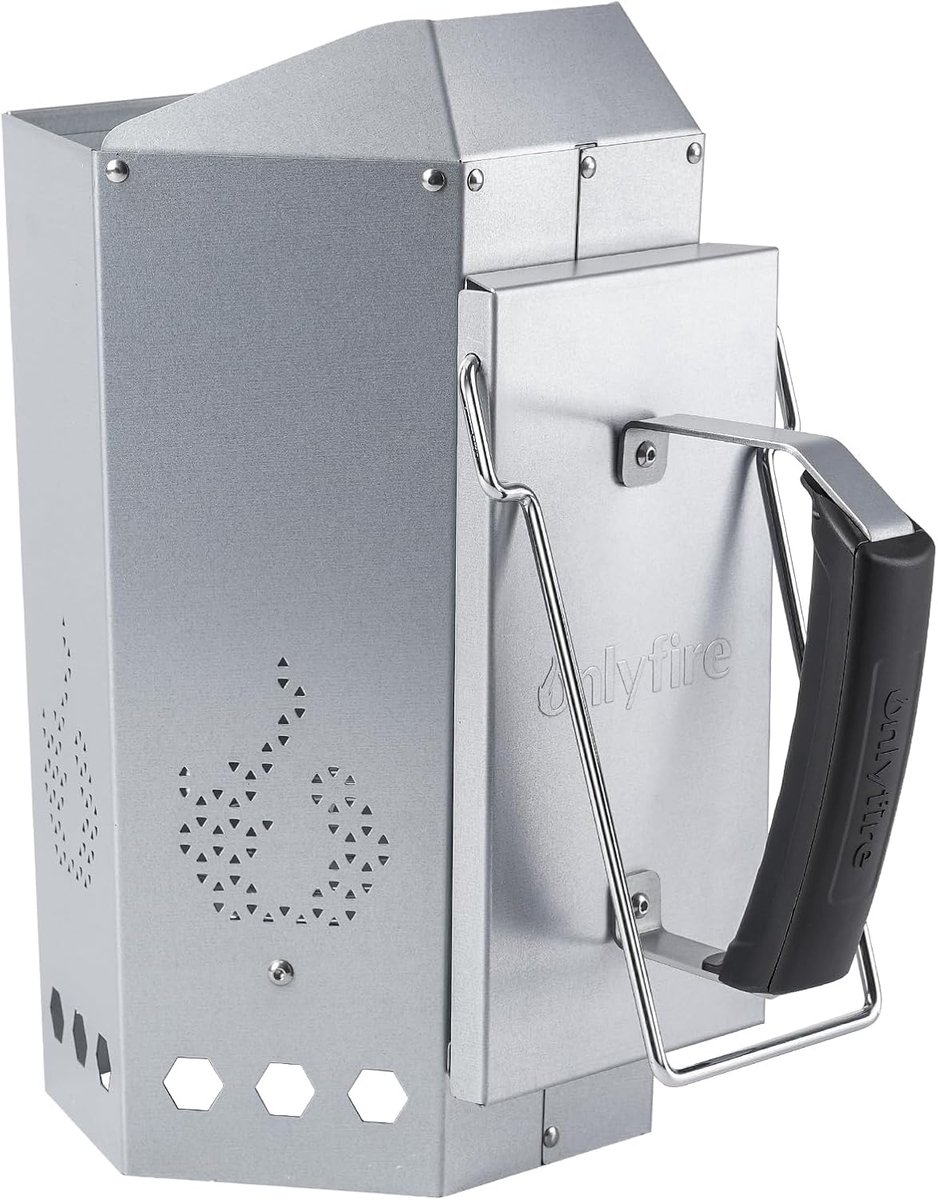 SnelShoppen - Barbecue Kettle Starter Steel - Snel BBQ Aansteken met Hittebestendige Handgreep, Hittebescherming, Geschikt voor Houtskool en Briketten