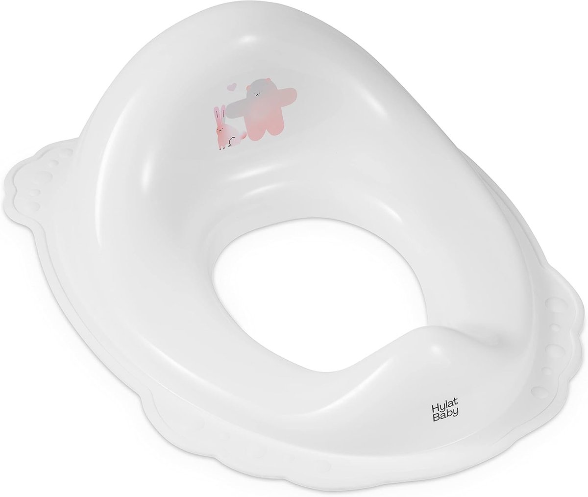 SnelShoppen - Hylat Baby Toilet Seat voor Kinderen, Toilettraining Toiletstoel voor Meisjes en Jongens, Stevig Materiaal, Antislip Rubber, Wit met Vri