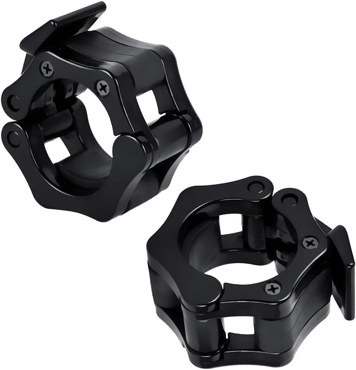 SnelShoppen - Clips voor Olympische Barbell Bar 50mm - 2x Snelle Ontgrendeling Klemmen - Veiligheidsclips voor Gewichtheffen - Duurzaam ABS met Rubber