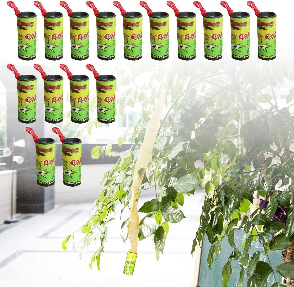 SnelShoppen - 16pcs Vliegenvallen Plakstrips - Effectieve Vliegenvanger voor Binnen en Buiten - Niet-toxische Insectenbestrijding - Ideaal voor Keuken