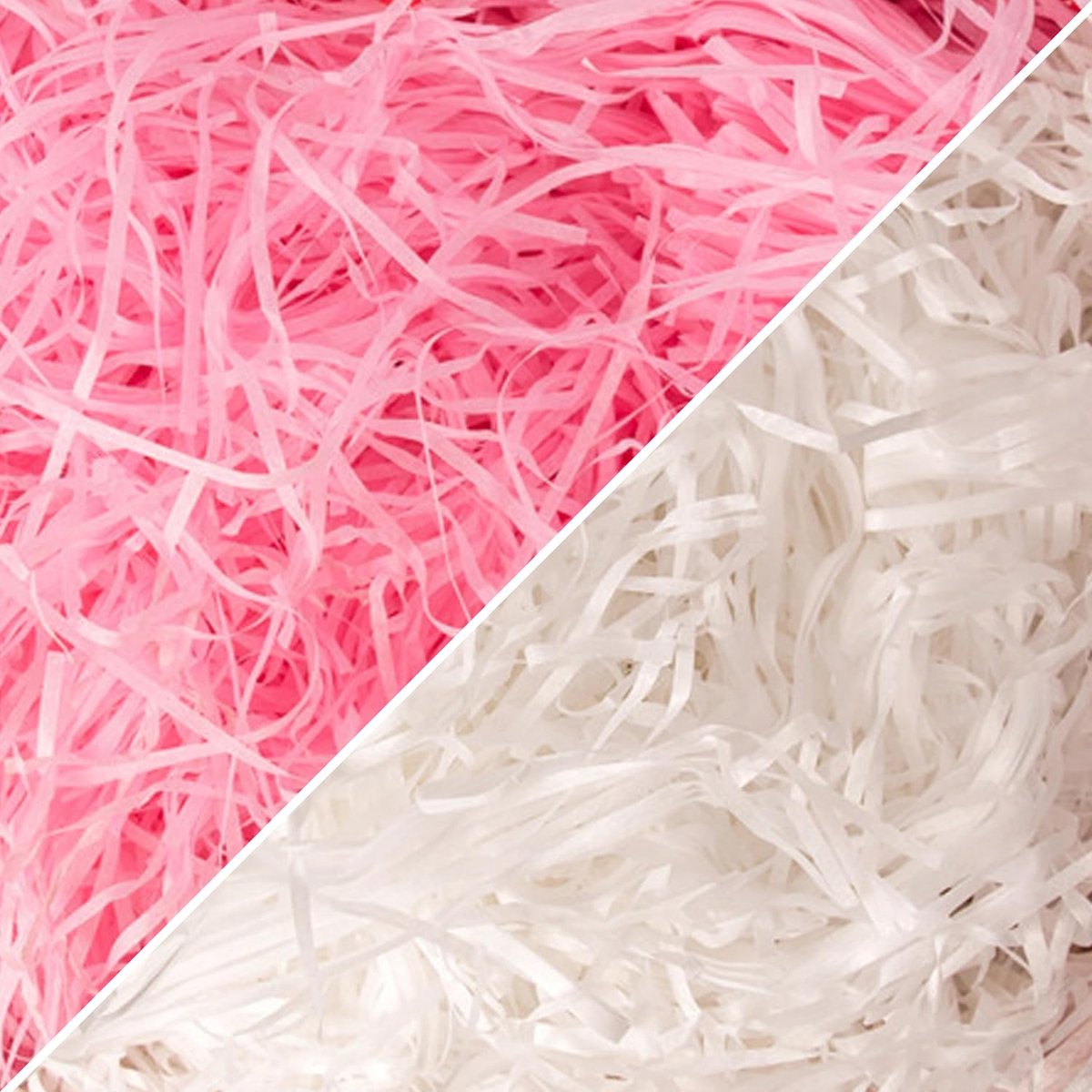 SnelShoppen - 200g Cadeau Vulmateriaal, 2 Kleuren Gescheurd Papier voor Cadeauboxen, Raffia Vulmateriaal voor Pakketten, Cadeaumanden, DIY Decoratie