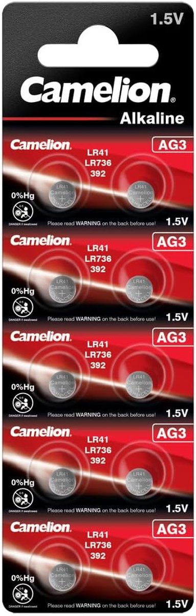 SnelShoppen - Alkaline Knopcelbatterij AG3/LR41/LR736/392 - 1.5V - 70mAh - Perfect voor Horloges, Speelgoed, afstandsbedieningen en meer - Compact 3.6