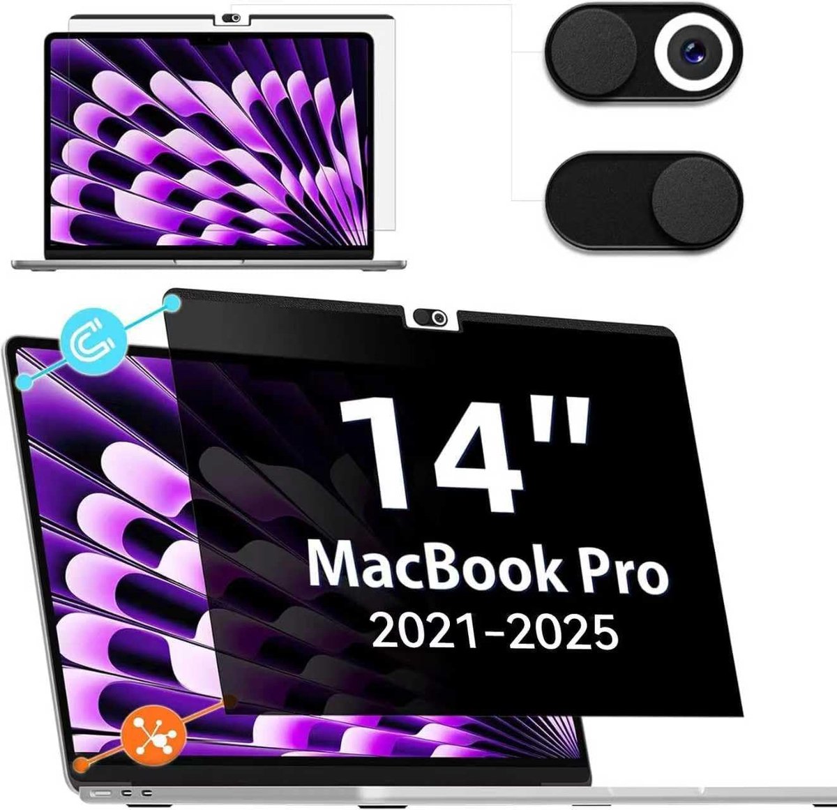 SnelShoppen - Magnetic Privacy Filter voor MacBook Pro 14 inch (2026-2021), Afneembaar Anti-Glare Blauw Licht Scherm, Privacy Screen Protector voor La