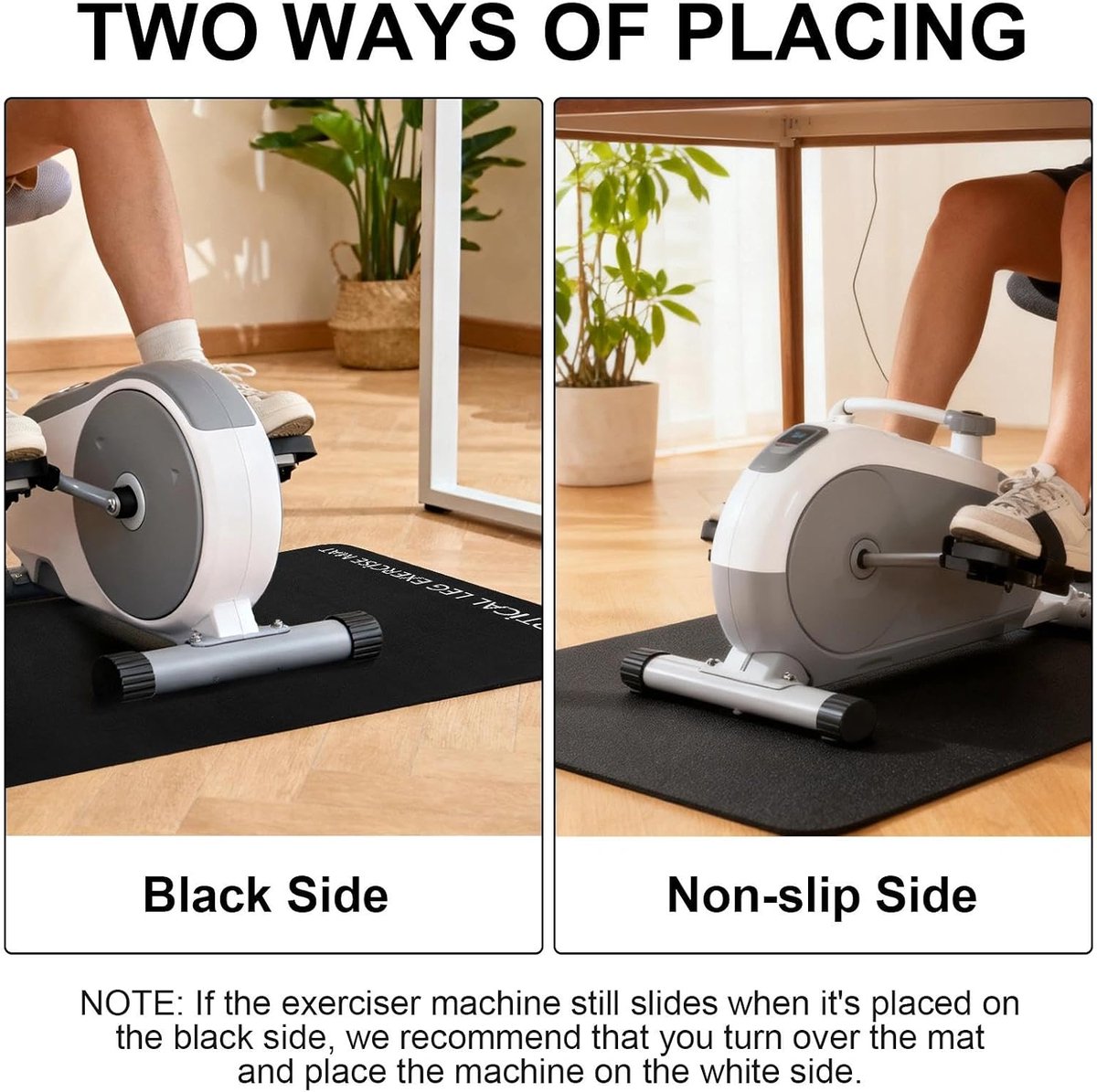 SnelShoppen - Antislip Trainingsmat 40x60 cm - Vloerbeschermingsmat voor Fitnessapparaten - Ideaal voor Hometrainer, Elliptische Trainer en Pedaaltrai