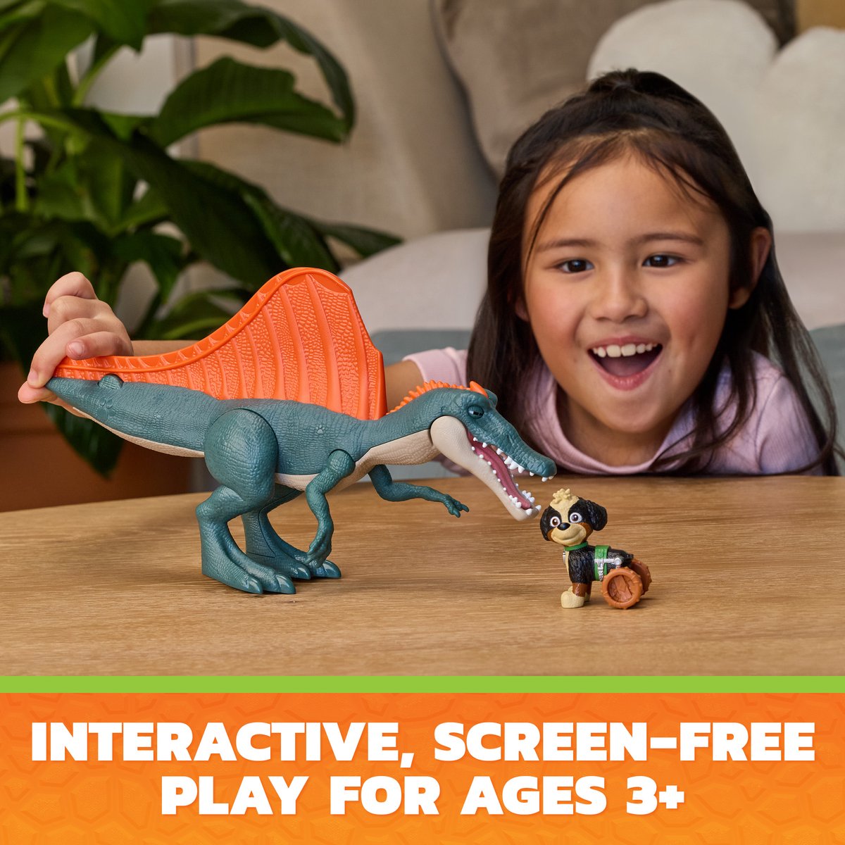 PAW Patrol - De Dino Film - Rise & Roll Dino Set - Spinosaurus van 17,7 cm met geluiden en Rex-actiefiguur — cadeau in Spellen & Speelgoed - foto 2
