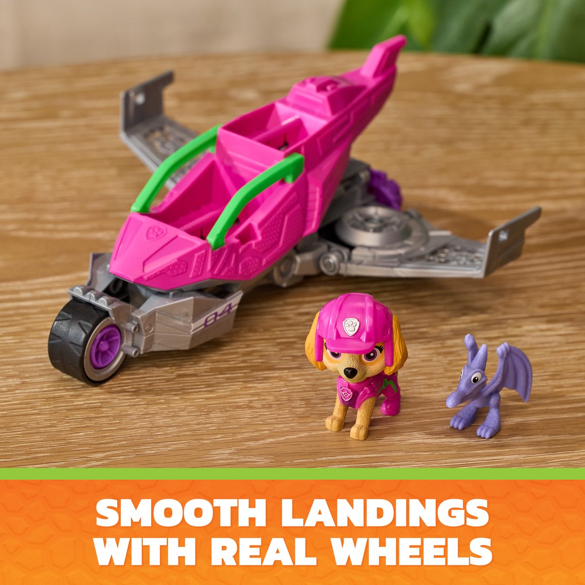 PAW Patrol - De Dino Film - Skye's Dino Rescue Jet Voertuig - Met opvouwbare vleugels en inzetbare klauw — cadeau in Spellen & Speelgoed - foto 8