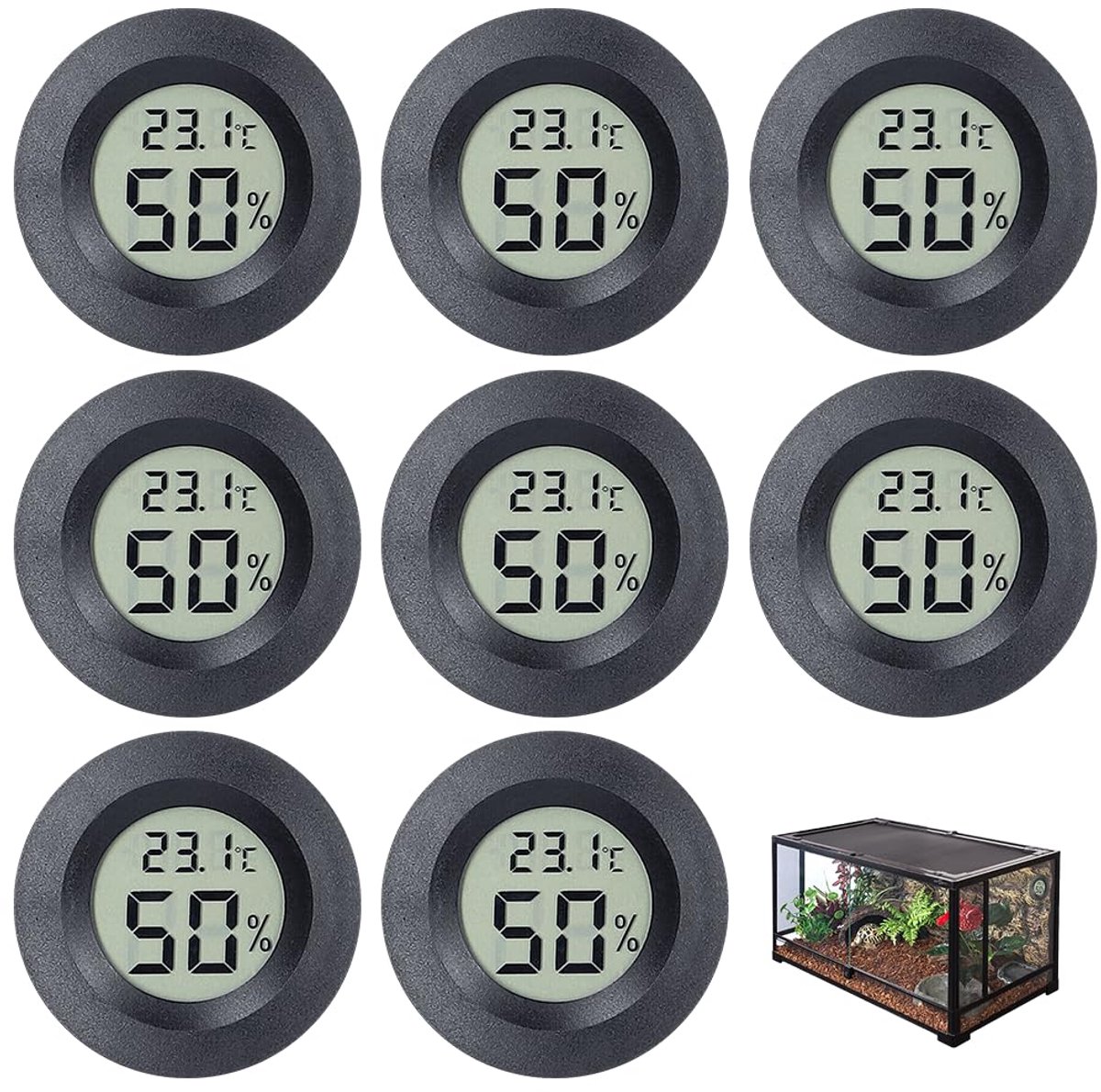 SnelShoppen - Digitale Thermometer Hygrometer - Nauwkeurige Binnen Thermometer en Mini Vochtigheidsmeter - °C Weergave voor Woonkamer, Koelkast, Wijnk