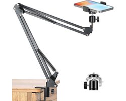 SnelShoppen - Support de trépied aérien avec bras articulé pour smartphone, webcam, microphone, anneau lumineux, support de bras articulé pour enregistrement vidéo et streaming en direct