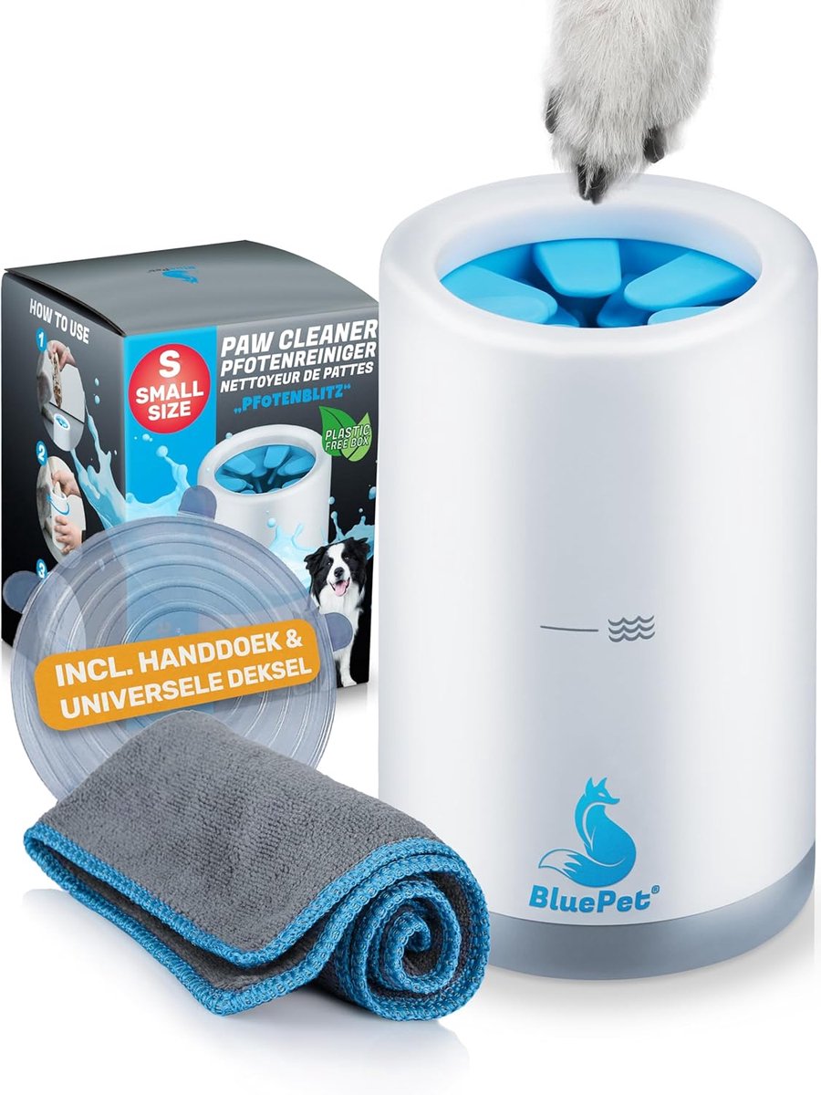 SnelShoppen - BluePet Hond Voetzoolreiniger, Pootjes Schoonmaak, Voetreiniger voor Honden, Pootwasbak, Geschikt voor Grote & Kleine Honden, Compact &