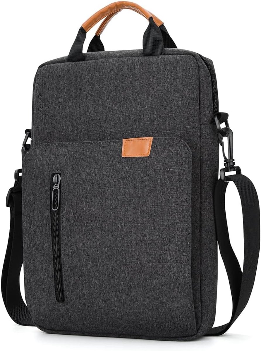 SnelShoppen - Laptop Sleeve Case 13 Inch Met Schouderband voor 13" MacBook Air Pro, Waterdichte Polyester Computer Tas, Diep Grijs