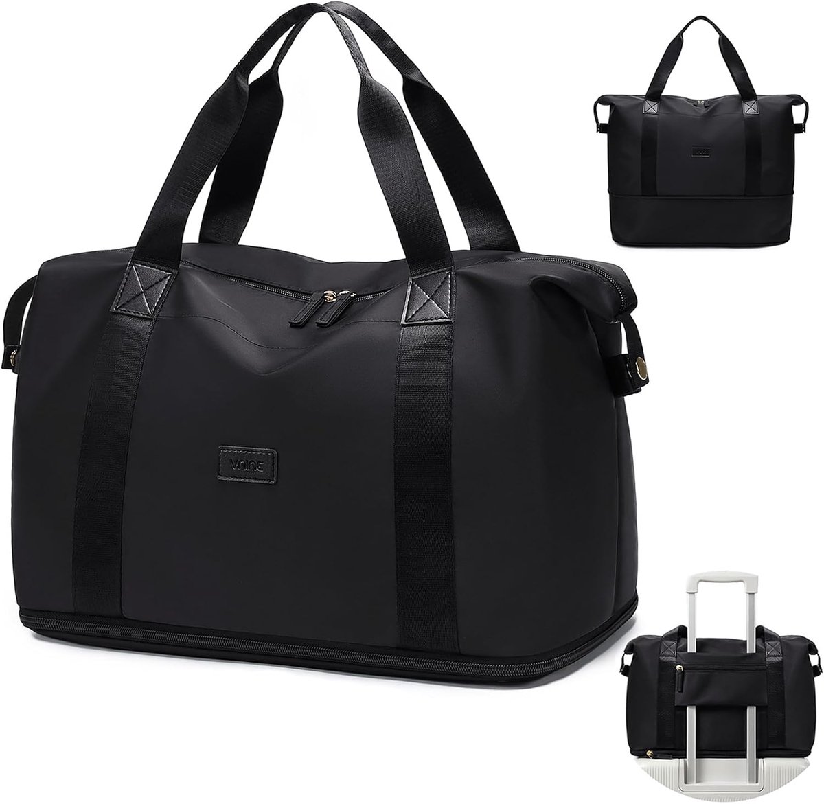 SnelShoppen - Uitbreidbare Duffle Bag Vrouwen, Waterproof Weekend Tas Sport Gymtas, 51.8L, Handtas voor Ziekenhuis, Reizen, Weekendje Weg