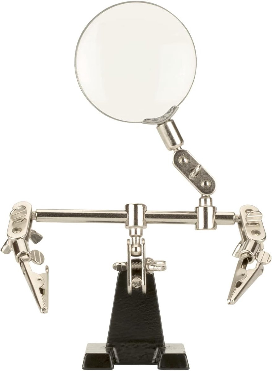 SnelShoppen - Universele Soldeerstation met Dubbele Armstand, Verstelbare Joints, Geïntegreerde Vergrootglas voor Professioneel en Thuisgebruik in Ele
