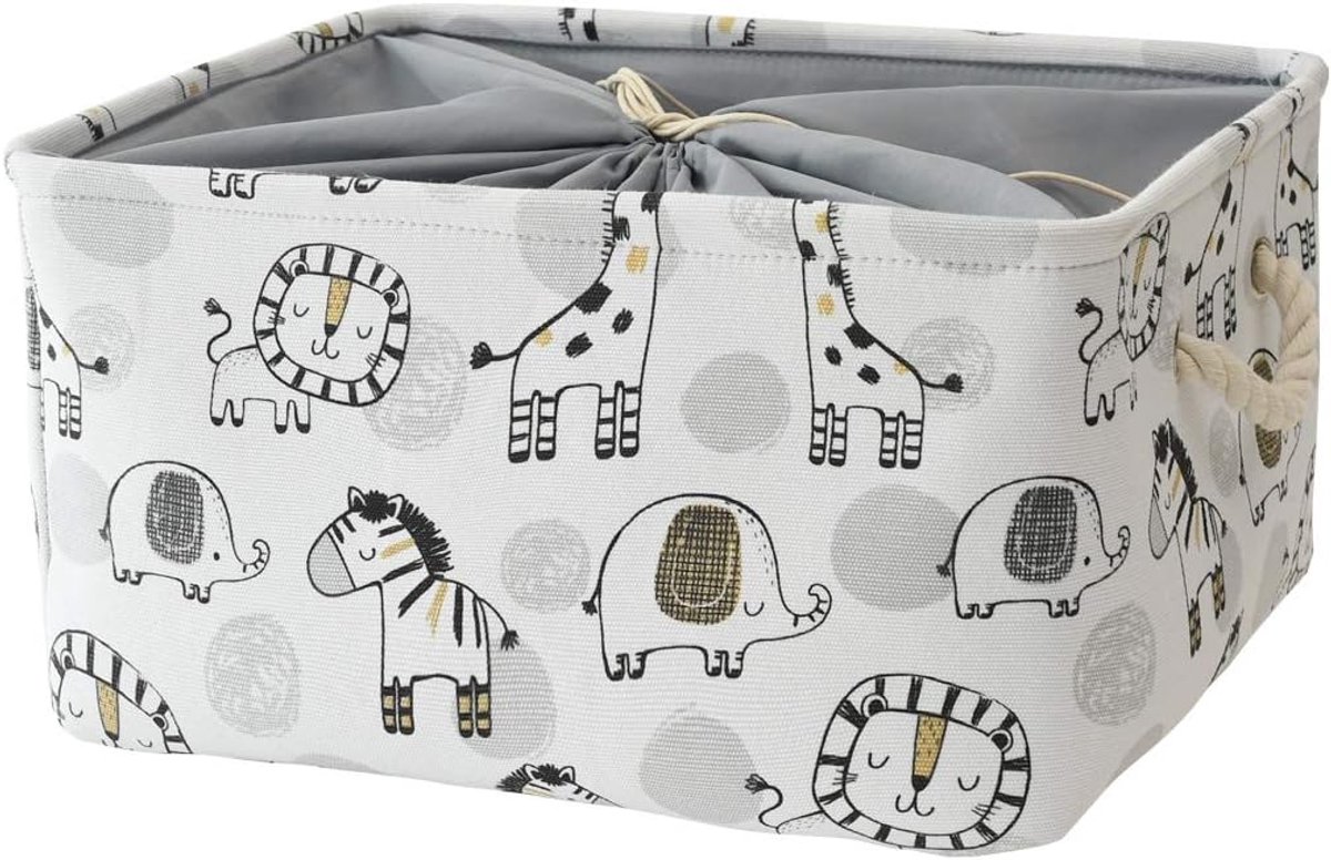 SnelShoppen - Vouwbare Opbergmand voor Kinderen - Giraffe Print - Ruime Speelgoedmand - Stijlvolle Wasmand voor Babykamers, Speelkamers en Badkamers -