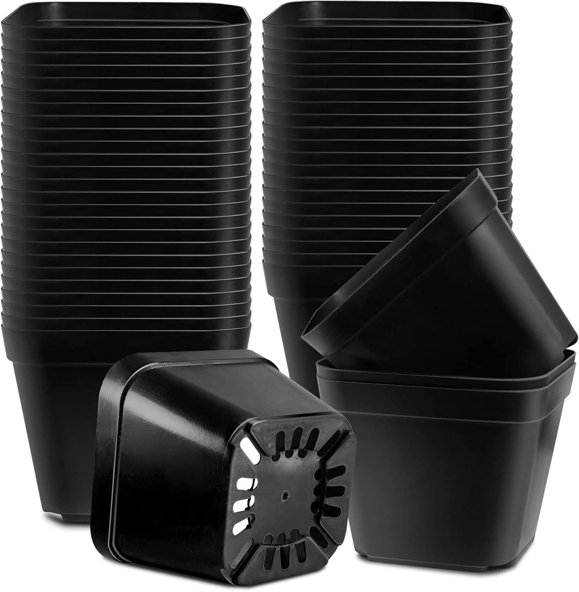Kweekpotten voor zaadjes, 10 cm - 20 stuks vierkante plastic potten voor bloemplanten, groente en fruitzaailingen