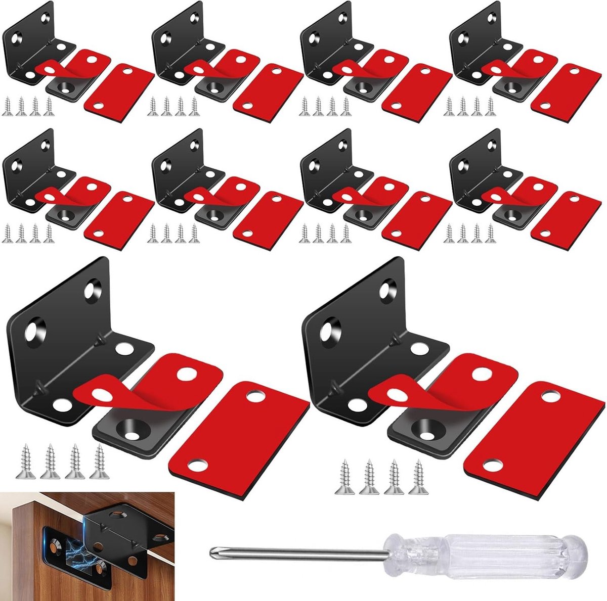 Ultrathin Magnetische Deurgrepen voor Keukenkastjes - 10 Stuks Zelfklevende Magnetische Sluiting voor Lades en Kledingkasten, Ideaal voor Glijdende Deuren en Organisatie