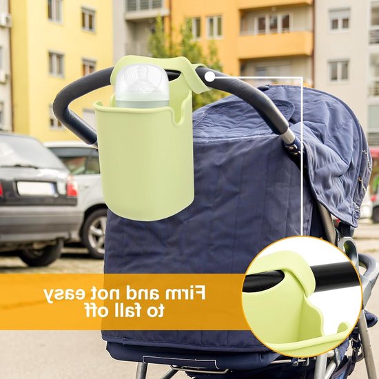 Universele Bekerhouder voor Kinderwagen, Fiets en Wandelwagen - Flexibele Flessenhouder Zwart — afbeelding 4