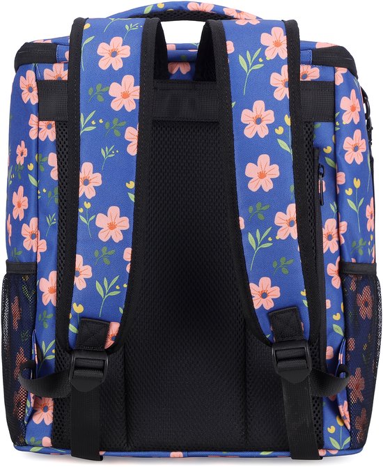 Packaway Koeltas Rugzak 25L - Incl. 2 gratis koelelementen - Incl. gratis flessenopener - Waterafstotend - Anti diefstal vak - 4 Laags geïsoleerd - Blue Blossom van Packaway — afbeelding 3