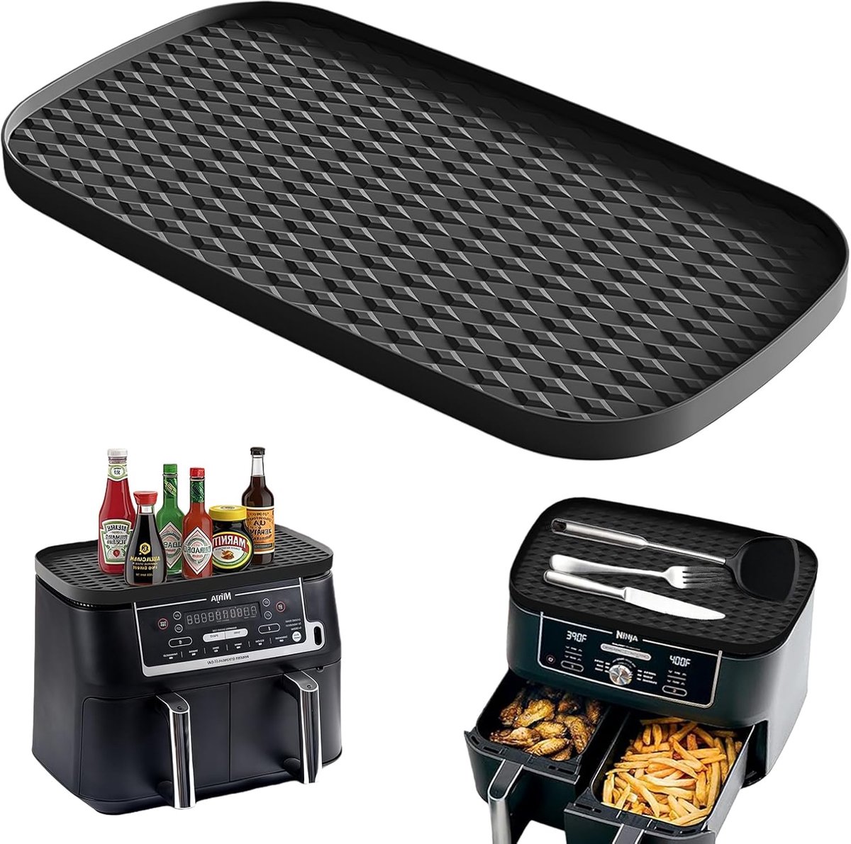 SnelShoppen - Accessoires voor Airfryer - Siliconen Vorm Heteluchtfriteuse - Dual Zone Airfryer Inzetstuk - Herbruikbaar en Duurzaam - Voor Ninja AF40