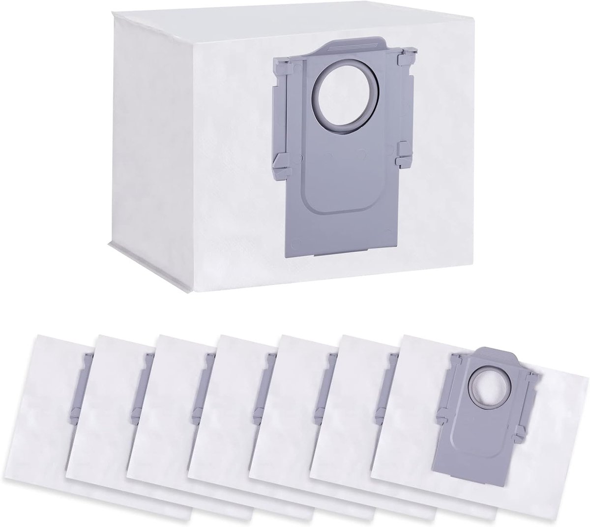 SnelShoppen - Pack van 8 Vervangende Stofzakken voor Robotstofzuiger - Geschikt voor S8+/S8 Pro Ultra/S7 MaxV Ultra/S7 Pro Ultra/Q7+/Q7 Max+/Q8 Max+/Q