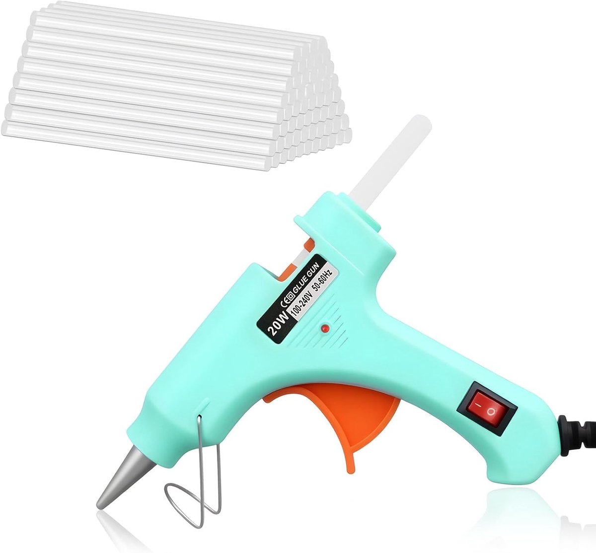 SnelShoppen - Mini Lijmpistool Silicone Gun 20W met 60 Stuks Lijmsticks 7mm x 100mm voor School, Creatieve Klussen, DIY, Kunst en Reparaties