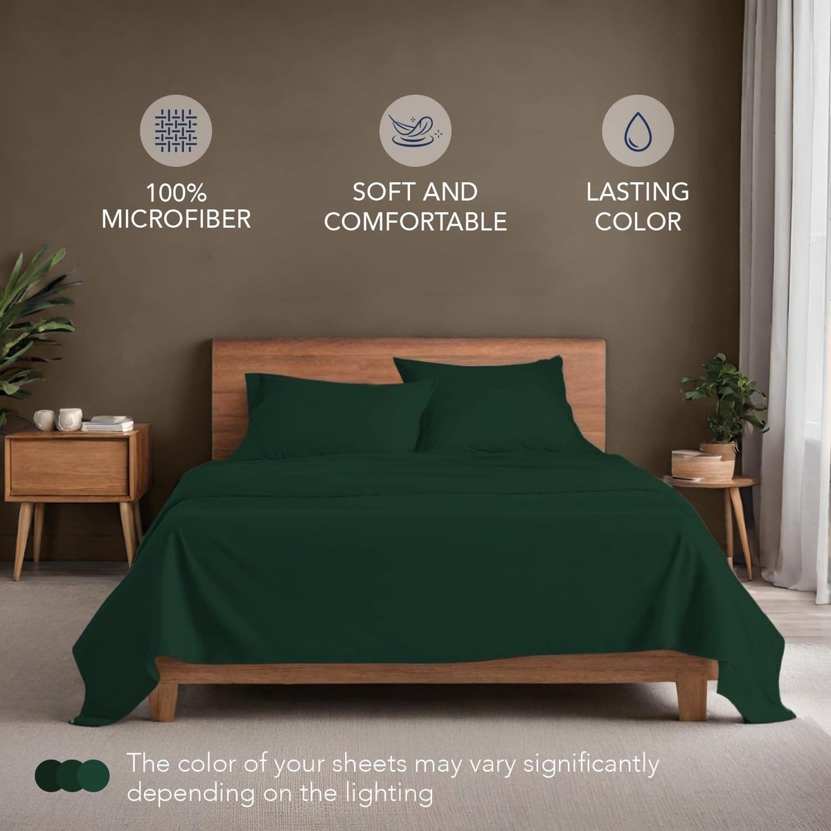 SnelShoppen - Dreamzie 4-delige Beddenset 160x200 cm - Microfiber Fitted Sheet 160x200 cm - Flat Sheet 240x280 cm - 2 Kussenslopen 50x80 cm - Oeko Tex