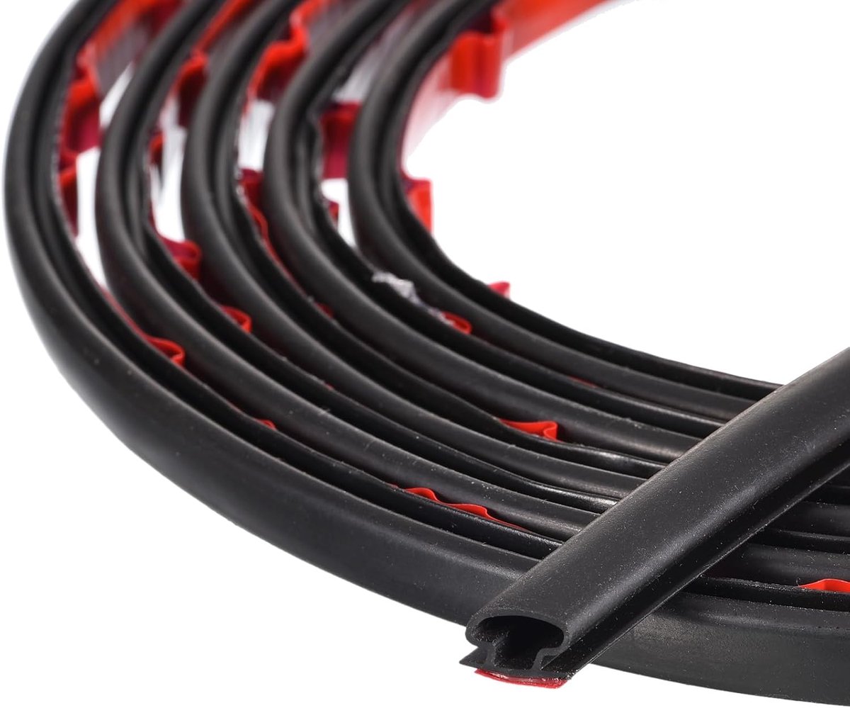 SnelShoppen - Weatherproof Deurstrip Sealing Strip 3m x 10mm x 6mm Zelfklevende Rubber Sealing Tape voor 4-5mm Openingen voor Kieren op Ramen en Deure