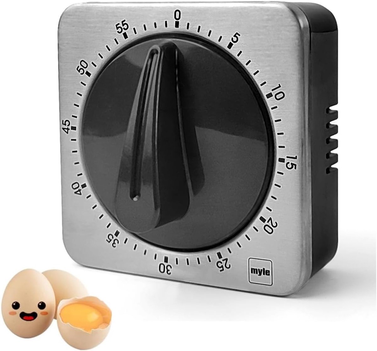SnelShoppen - Mechanische Keuken Timer zonder Batterijen, RVS Huis, Magnetische Eieruhr, Stopwatch, Countdown Klok, Keuken Klok voor Thuis, School en