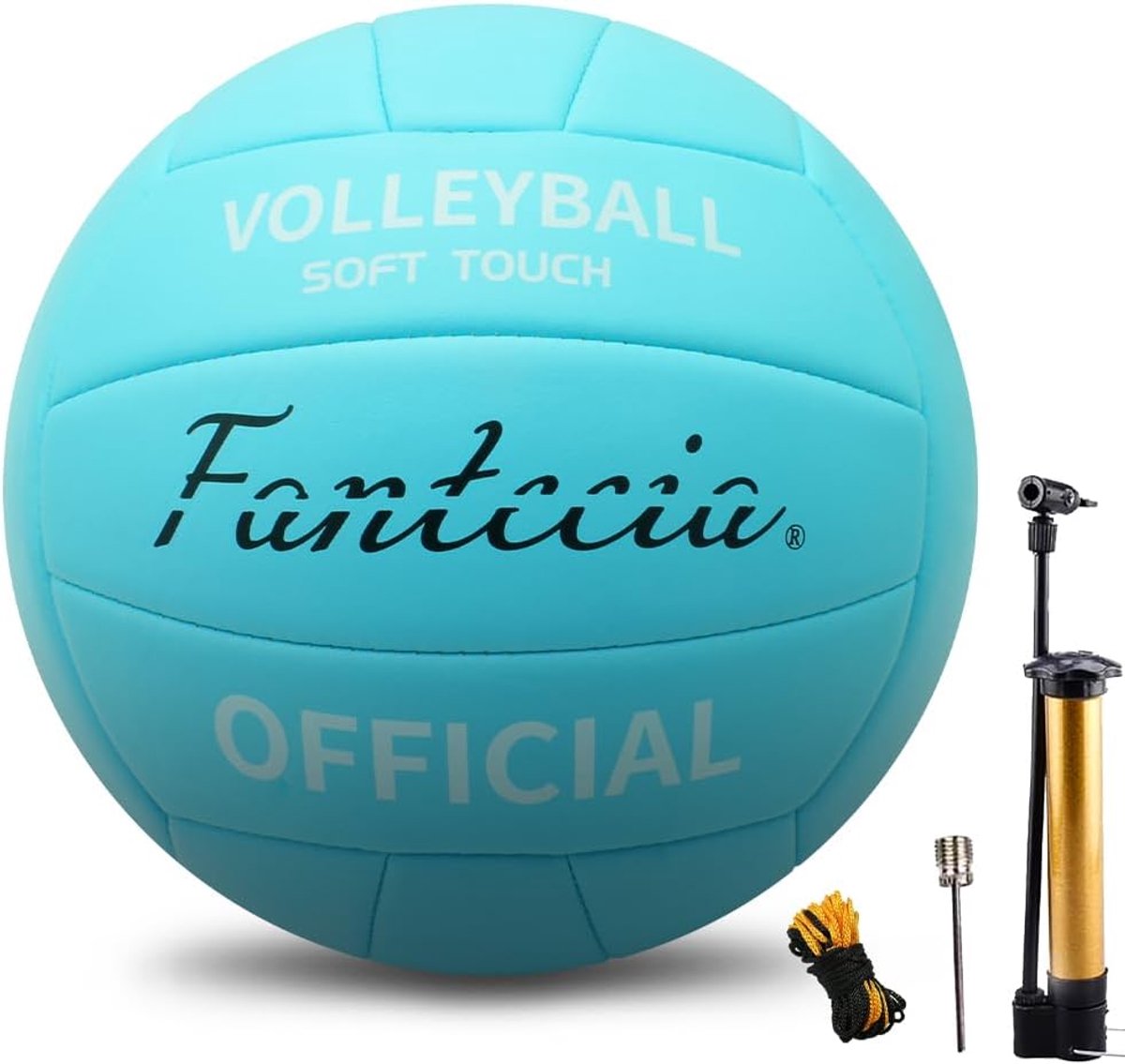 SnelShoppen - Volleybal voor strand, zwembad en training, maat 5 met pomp - Ideaal voor jeugd, tuin, en sportieve activiteiten - Zacht PU leer