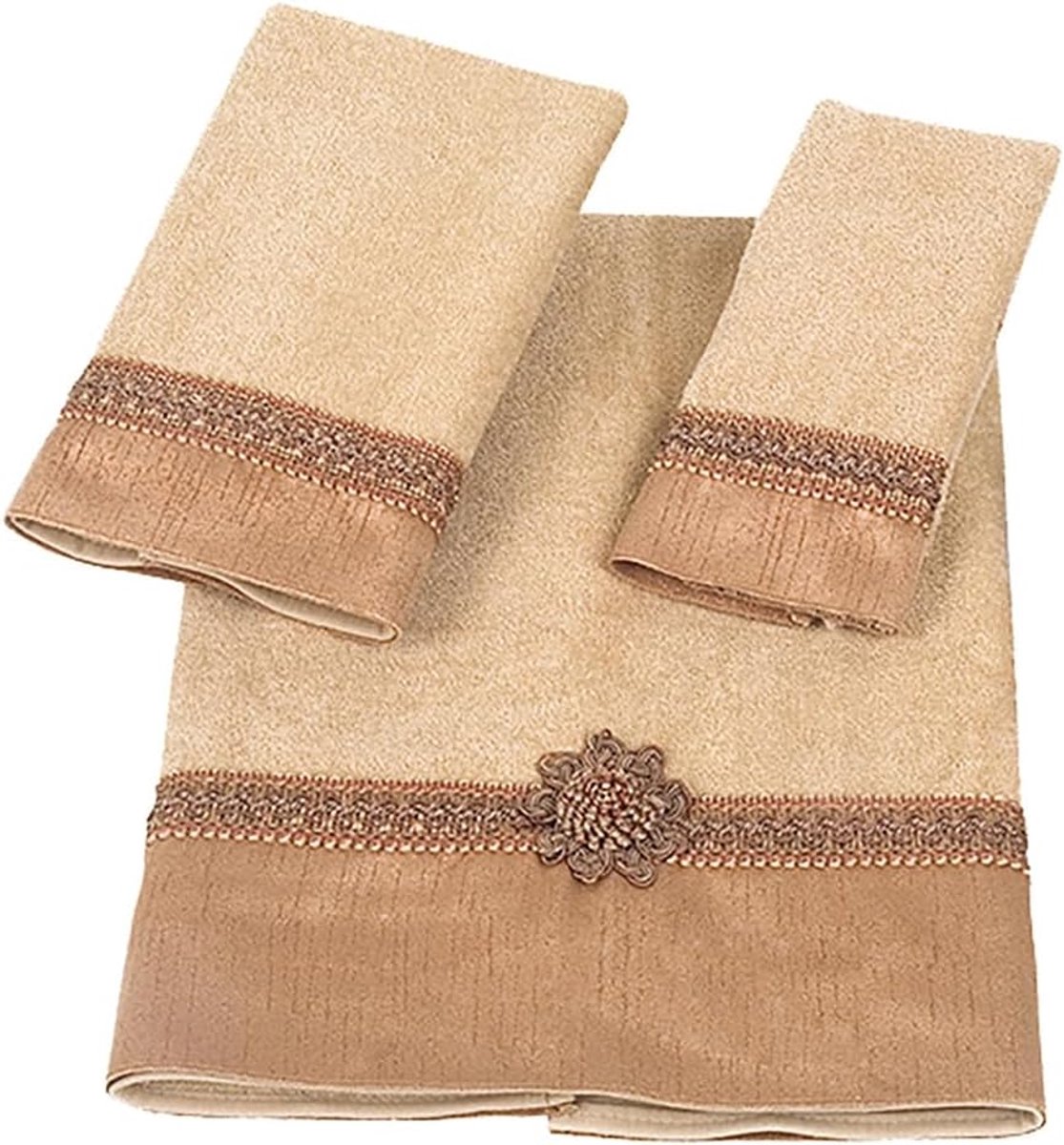 SnelShoppen - Luxe 3-delig Handdoeken Set - Badhanddoek, Douchehanddoek, Fingertip Handdoek - 100% Katoen - Zacht en Absorberend - Voor Badkamer, Well