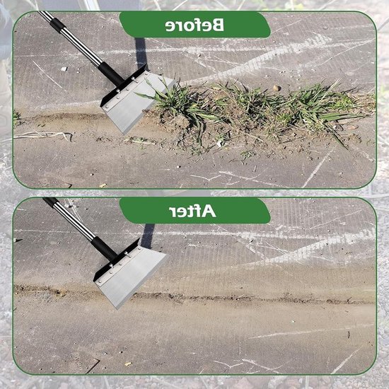 Multifunctionele Tuinschep van 163 cm met Steel, Ideaal voor Tuinonderhoud en Onkruidbestrijding, Schoonmaken van Tuinresten en Mos — afbeelding 3