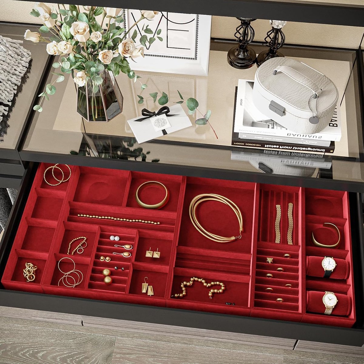 SnelShoppen - Zelfklevend Velours Behang Donker Rood Retro 40 x 300 cm Luxe Wanddecoratie voor Vintage Meubels, Juwelendozen, Lades en Creatieve Kluss
