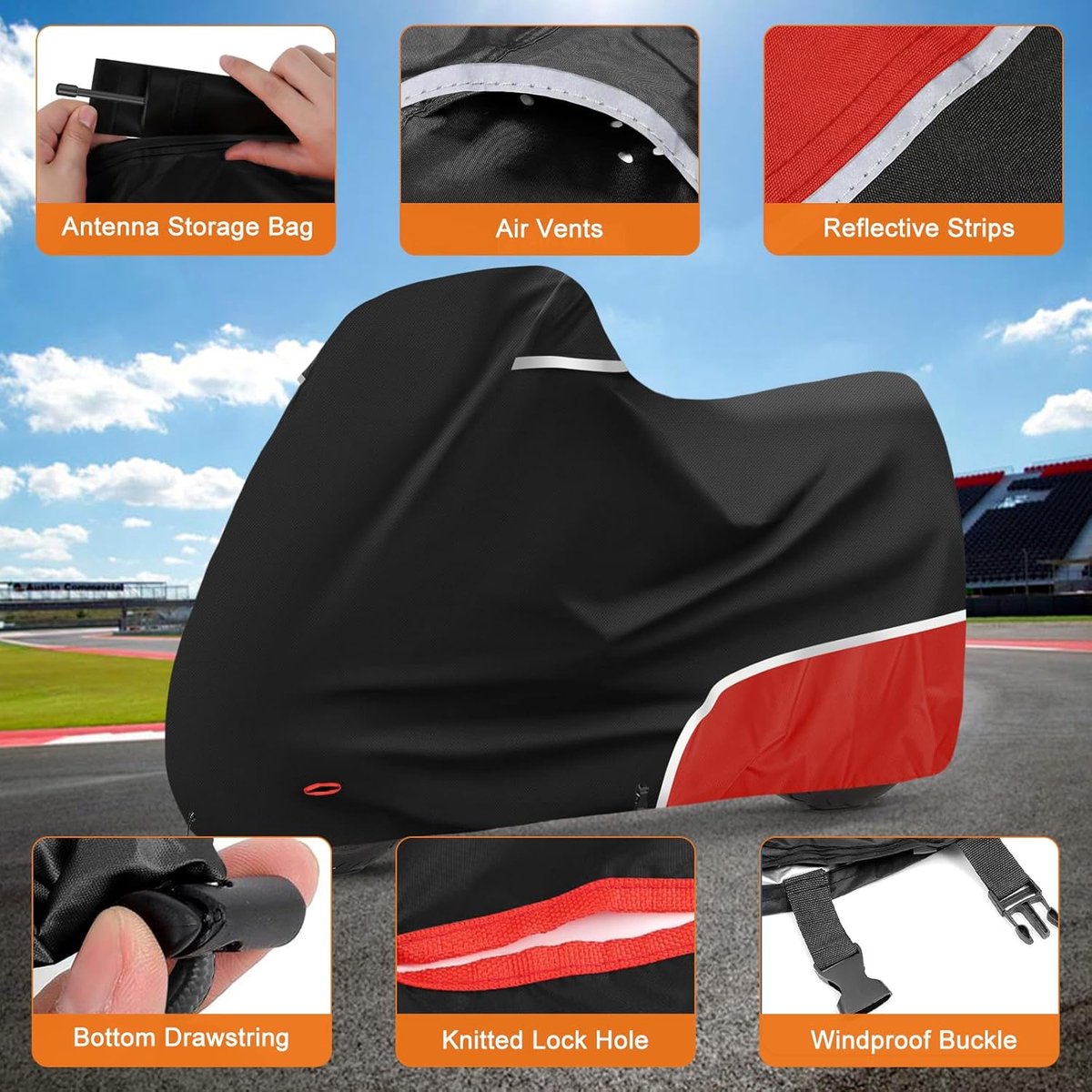 SnelShoppen - Outdoor Motorfiets Cover Geschikt voor Diverse Modellen, 420D Oxford Waterdicht en Weerbestendig, Ideaal voor Bescherming in Elke Omstan