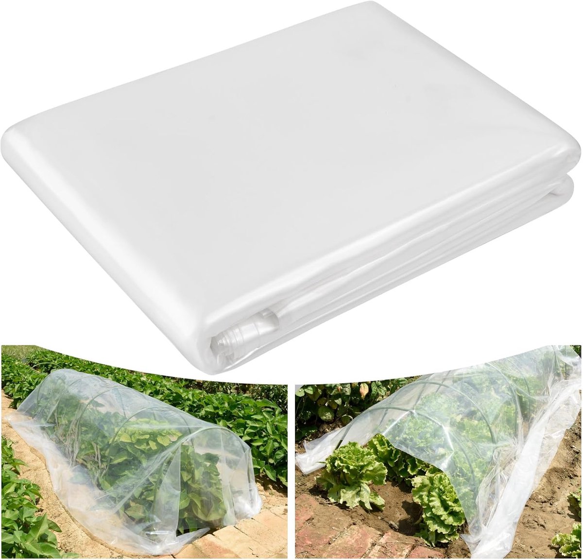 SnelShoppen - Heavy Duty Polyethyleen Vellen 3m x 15m Extra Dikke Doorzichtige Plastic Beschermhoezen, Waterdicht en Stofdicht PE Folie voor Tuinieren