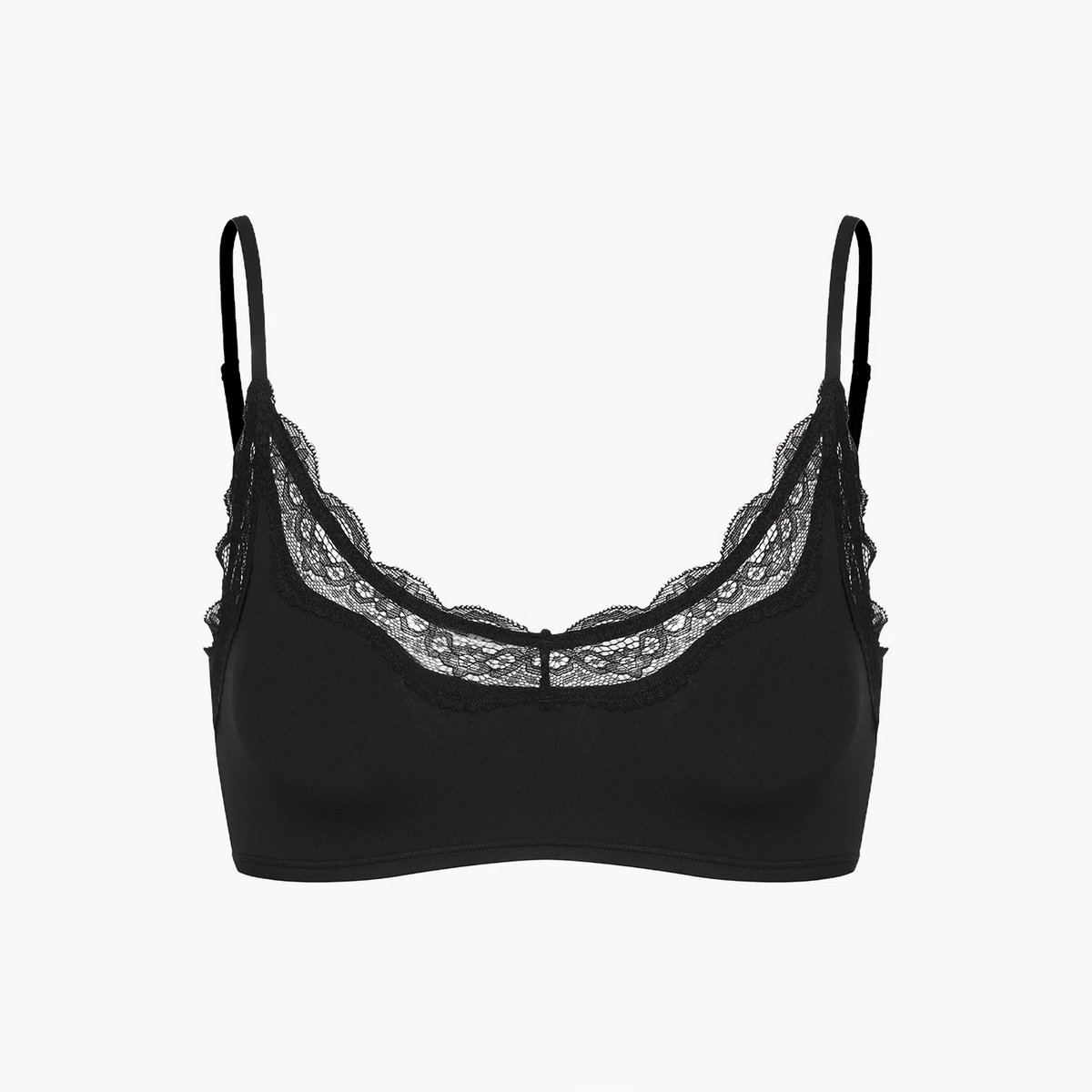 cfab - Kanten bralette - Zwart - M - BH Zonder Beugel Voorgevormd - Ondergoed - Naadlos