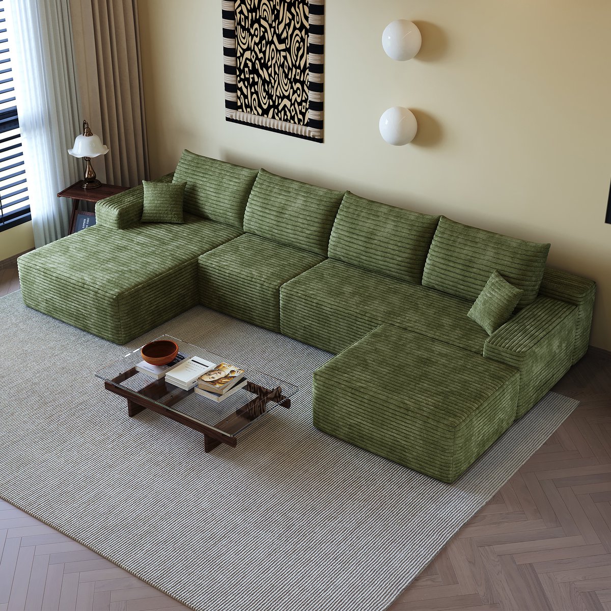 HAUSS SPOLE Hoekbank - Modulaire Bank Met L-Vormige Chaise Longue - Diepe Zit En Geen Mont