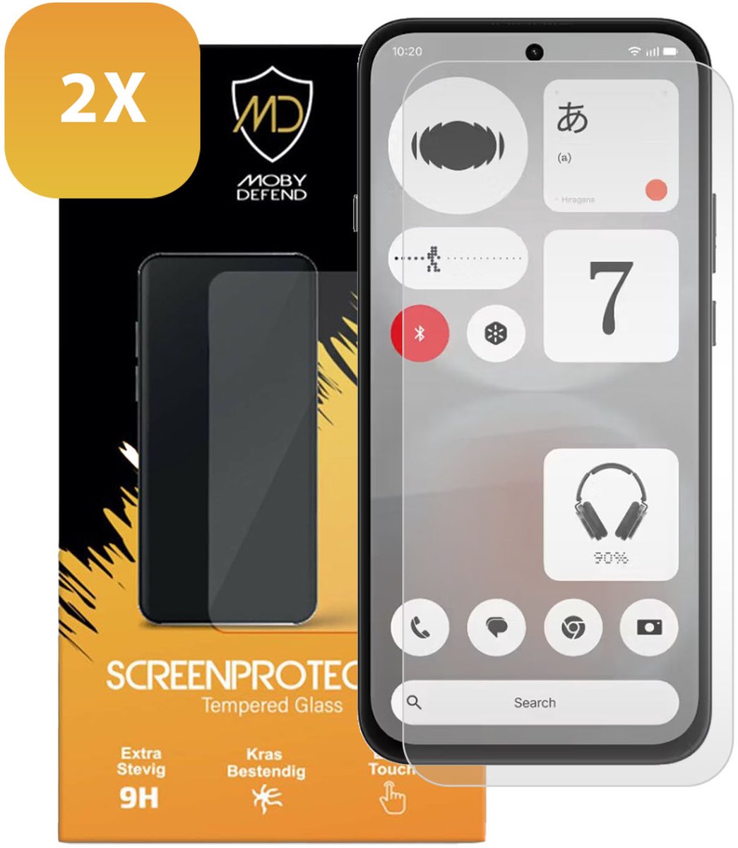 2-Pack MobyDefend Screenprotectors - Geschikt voor Nothing Phone (4b) - Case-Friendly Screensavers - Gehard Glas