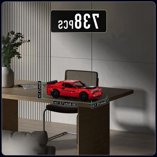 Technische Bouwset Speed Champions Dodge Challenger Sportauto met Trekmechanisme voor Kinderen en Volwassenen - 738 Stukken Bouwblokken voor Racing Fans — afbeelding 5