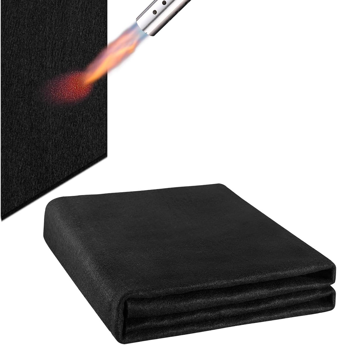 SnelShoppen - Vuurvaste Onderlegger 100 x 100 cm - Carbonvilt Hittebeschermingsmat tot 982 °C - Brandwerende Mat voor Barbecue, Lassen, Vuurschaal, Op