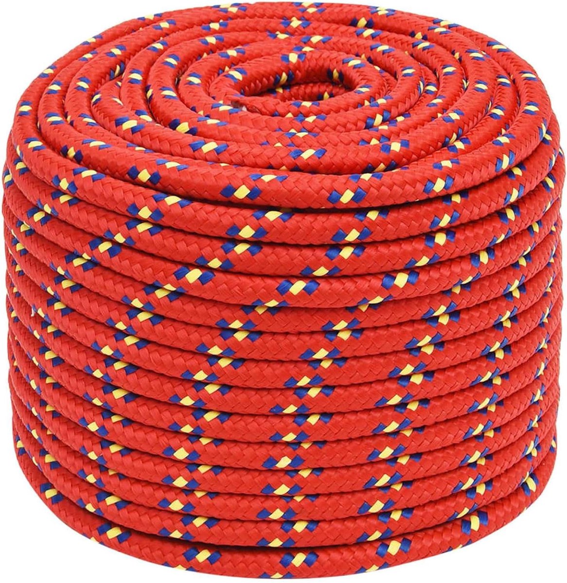 Boot Touw - Scheepstouw Kledinglijn - Vastzetten & Spannen - Polypropyleen Materiaal - 12 mm 100 m - Rood