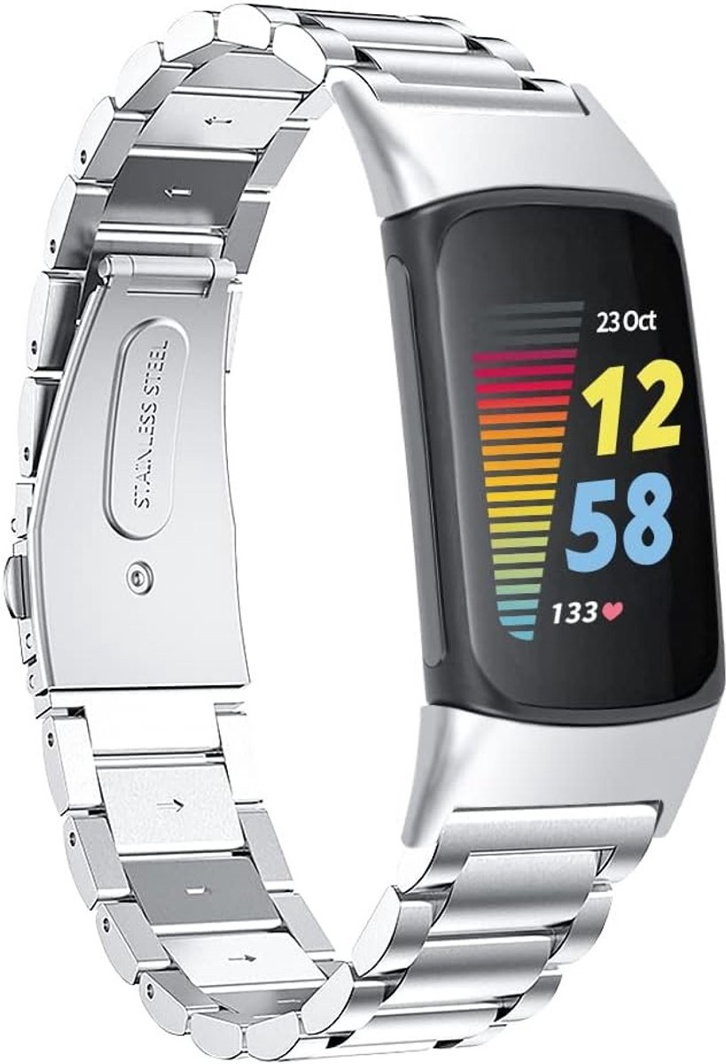 Vervangingsbanden voor Fitbit Charge 6 en Charge 5, roestvrijstalen polsbanden voor zakelijke en sportieve activiteiten