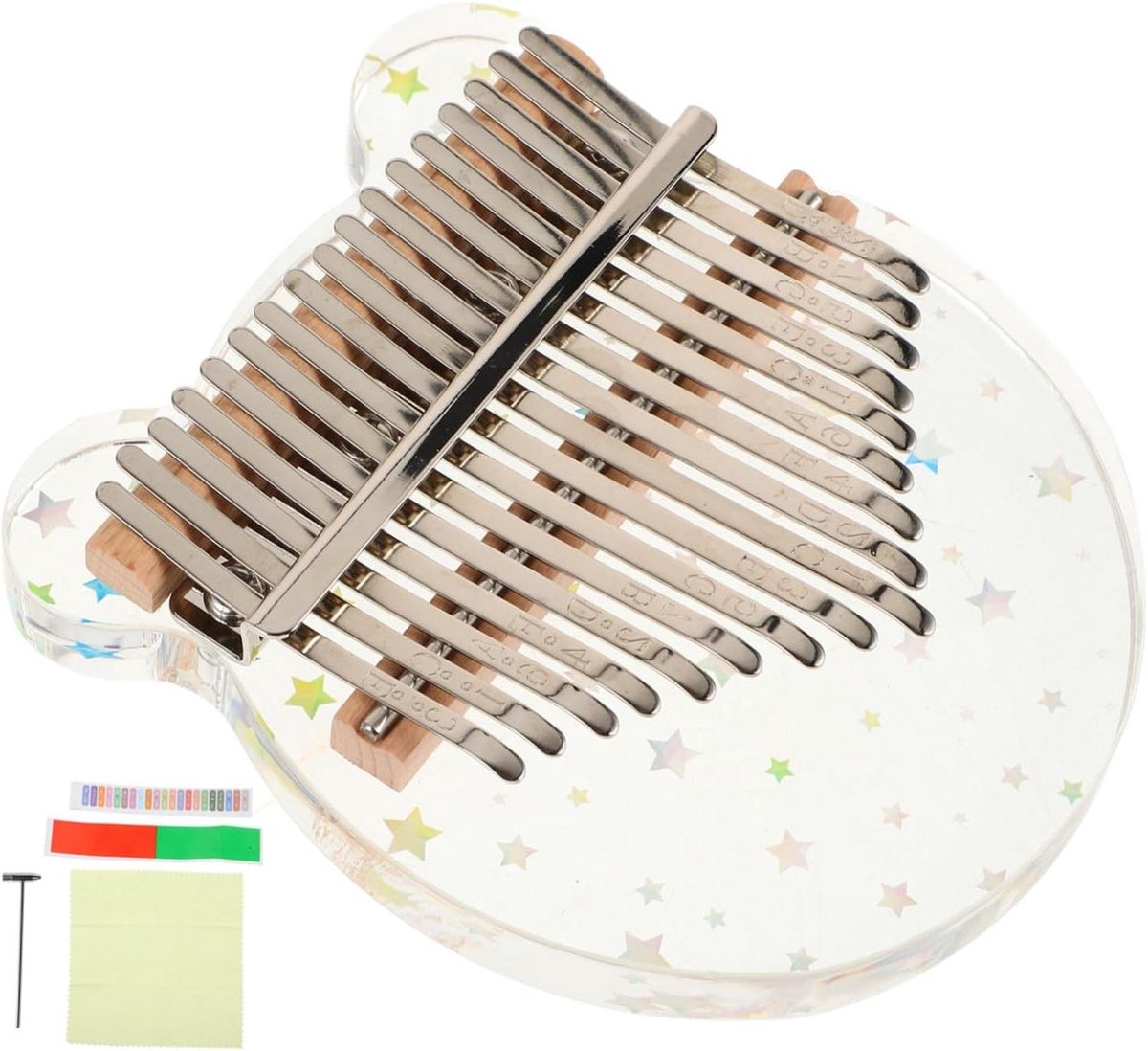 Duimpiano Kalimba - Vingerpiano Acryl - Muziek Leren - 17 Toetsen - 13x11x3 cm - Transparant