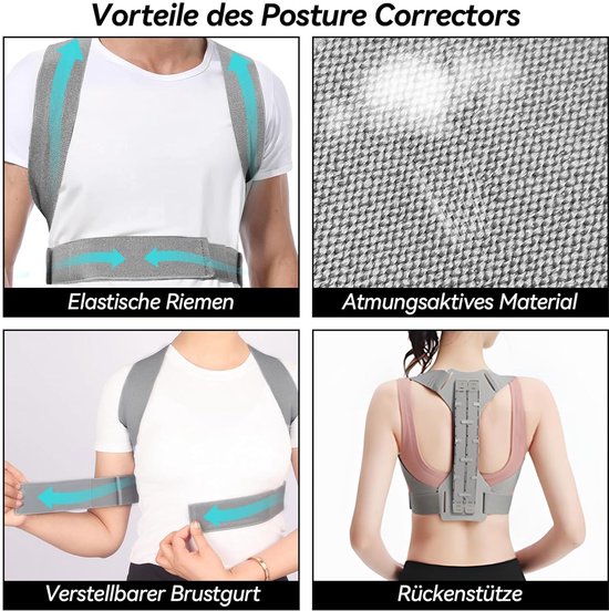 Rugsteun voor Houdingscorrectie met Verstelbare Schouderbanden voor Mannen en Vrouwen - Comfortabele Ondersteuning voor een Betere Houding in L/XL — afbeelding 2