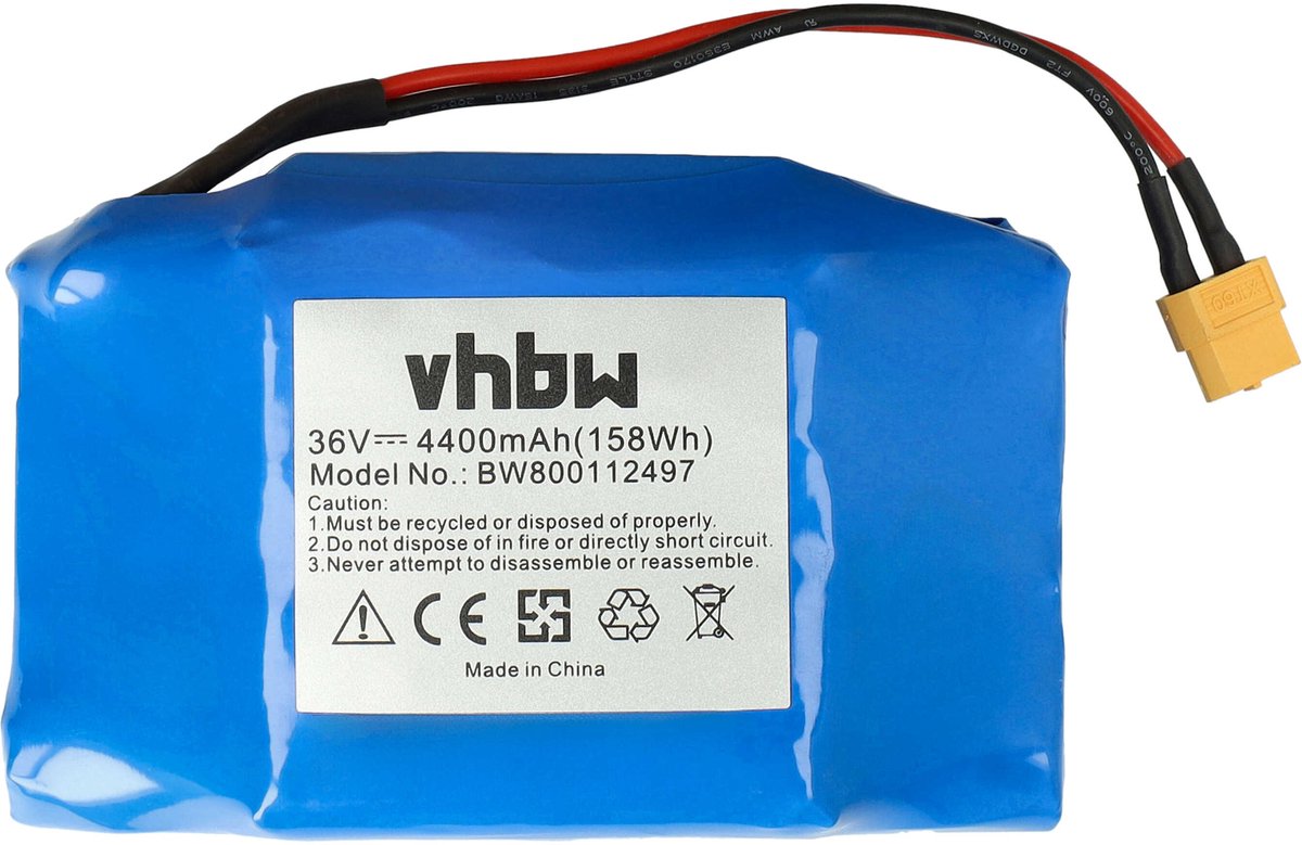 vhbw-accu compatibel met Bluewheel HX600 e-scooter/hoverboard (4400 mAh, 36 V, Li-ion)